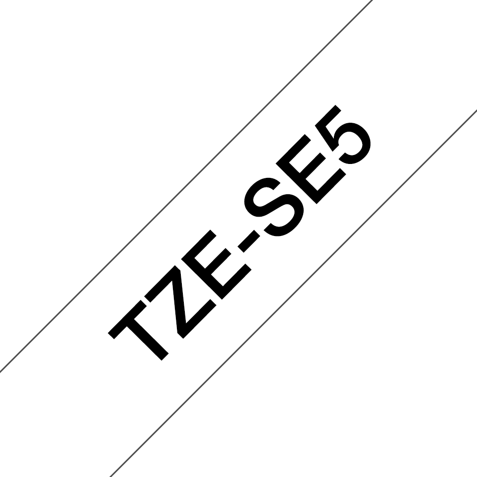 TZESE5 Black on White 8M x 24mm Security Tape thumbnail