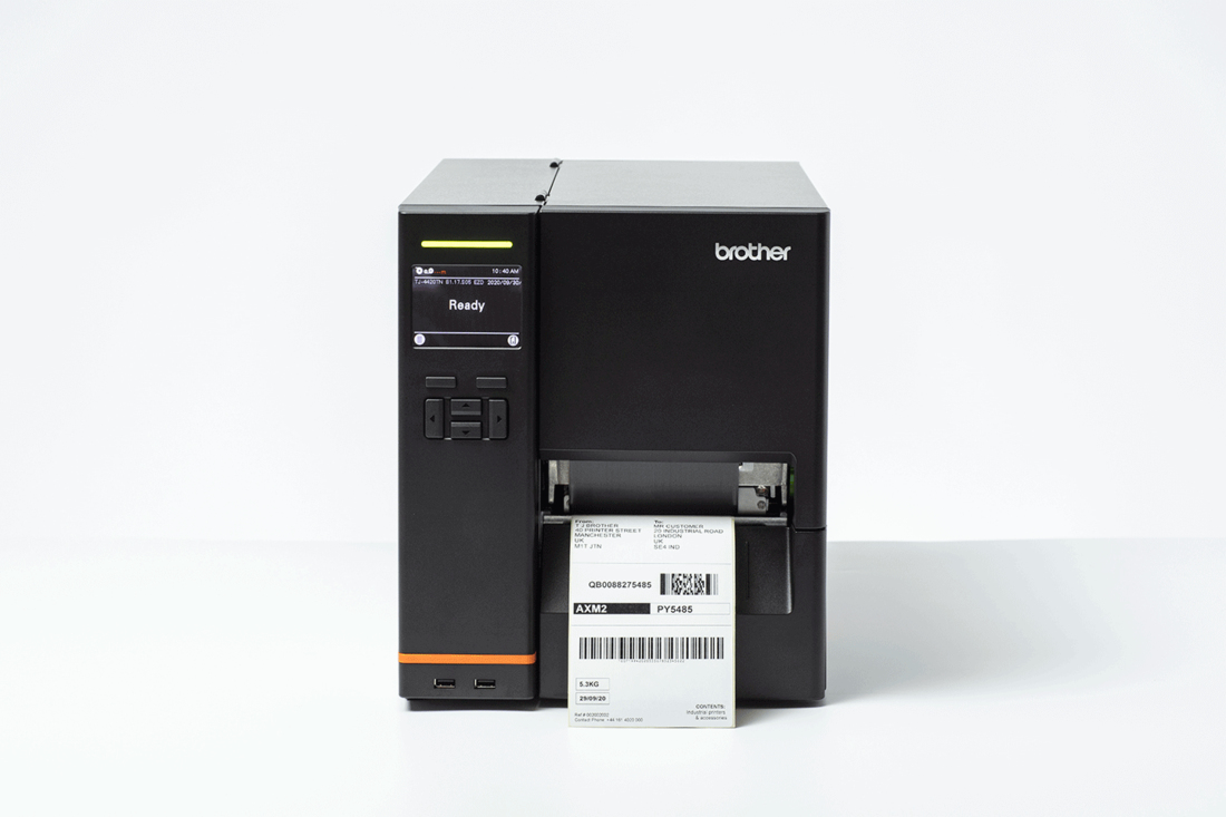 Industrial 4-inch thermal transfer printer producing crisp 300dpi labels with LED status. 300dpi  Thermal Transfer  LED thumbnail