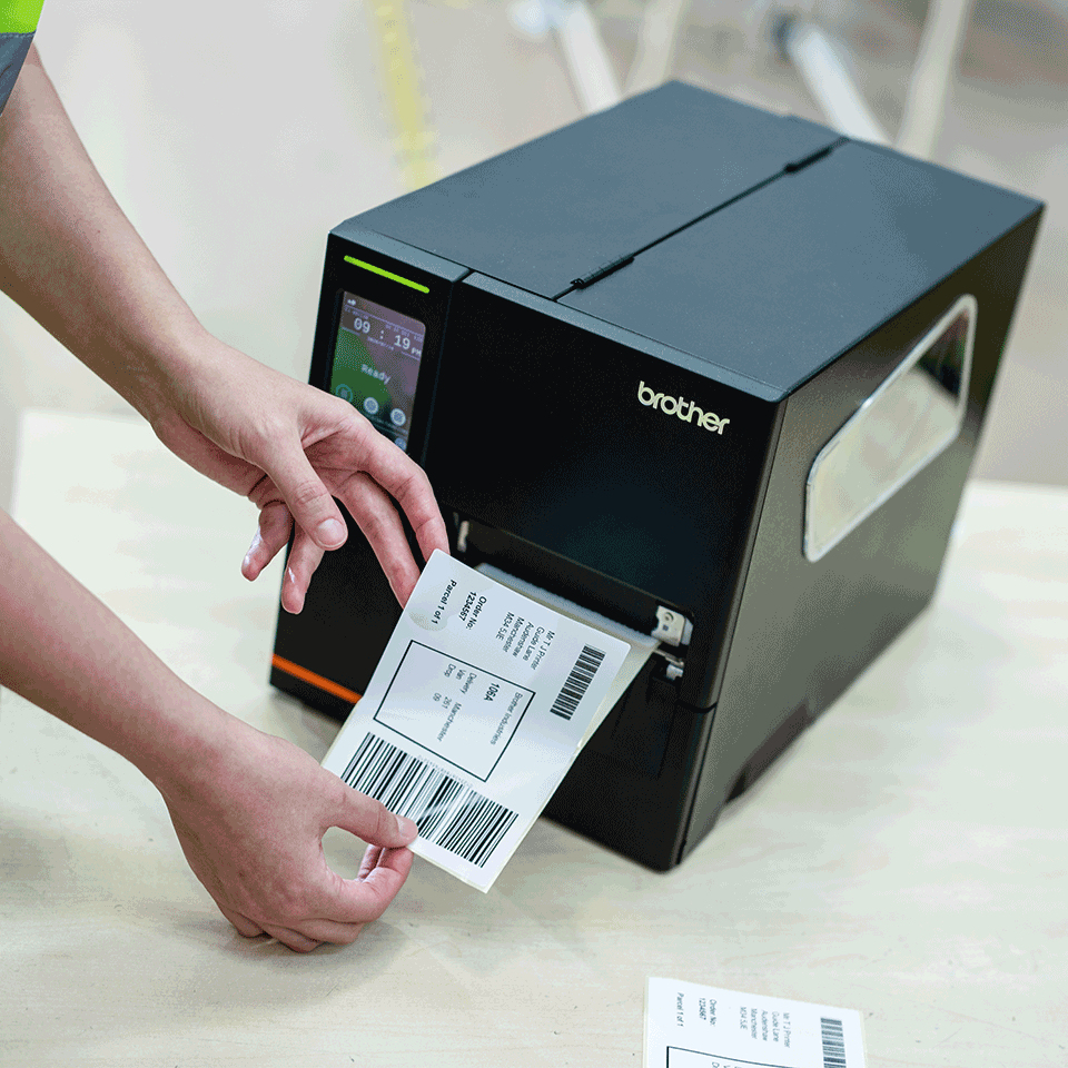 Industrial 4-inch thermal transfer printer producing crisp 300dpi labels with LED status. 300dpi  Thermal Transfer  LED thumbnail