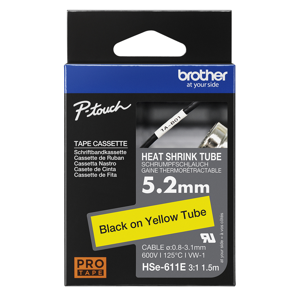 HSE611E 5.2MM BLACK ON YELLOW thumbnail