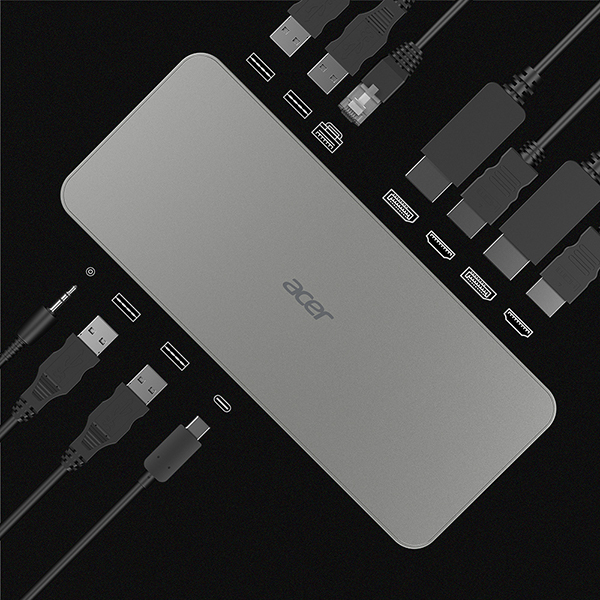 USB Type-C Docking Station D501 USB 3.2 Gen 1 (3.1 Gen 1) Type-C Grey thumbnail