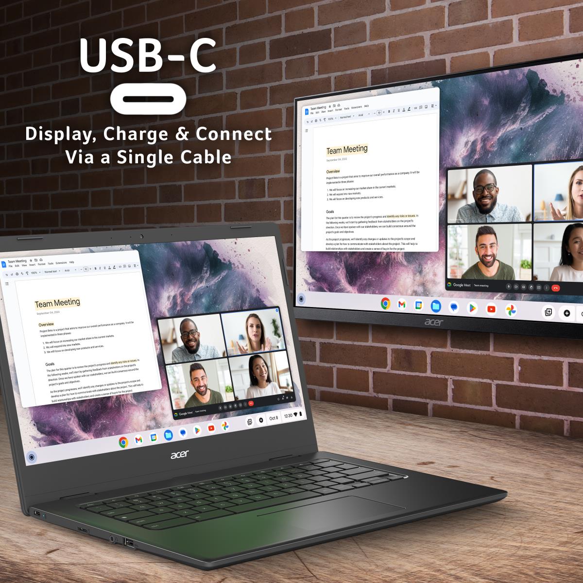 ChromeBook 314 (CBOA314-1H) - Intel Celeron N N4500 4GB RAM 64GB SSD 14 ChromeOS Laptop - Black - NX.J37EK.001 thumbnail