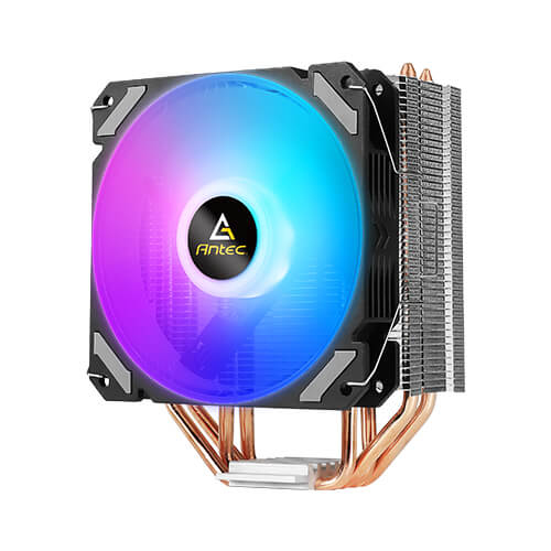 A400i Fan CPU Cooler, Universal Socket, 120mm Neon Light Effect Silent RGB PWM Fan, 1800RPM, 4 Direct-Touch Copper Heatpipes, Intel LGA 1700 Bracket Included thumbnail