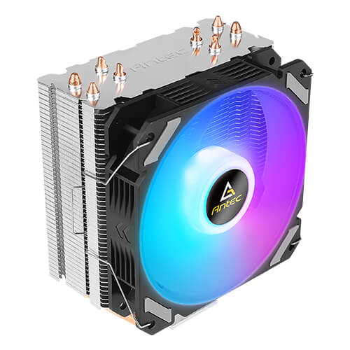 A400i Fan CPU Cooler, Universal Socket, 120mm Neon Light Effect Silent RGB PWM Fan, 1800RPM, 4 Direct-Touch Copper Heatpipes, Intel LGA 1700 Bracket Included thumbnail
