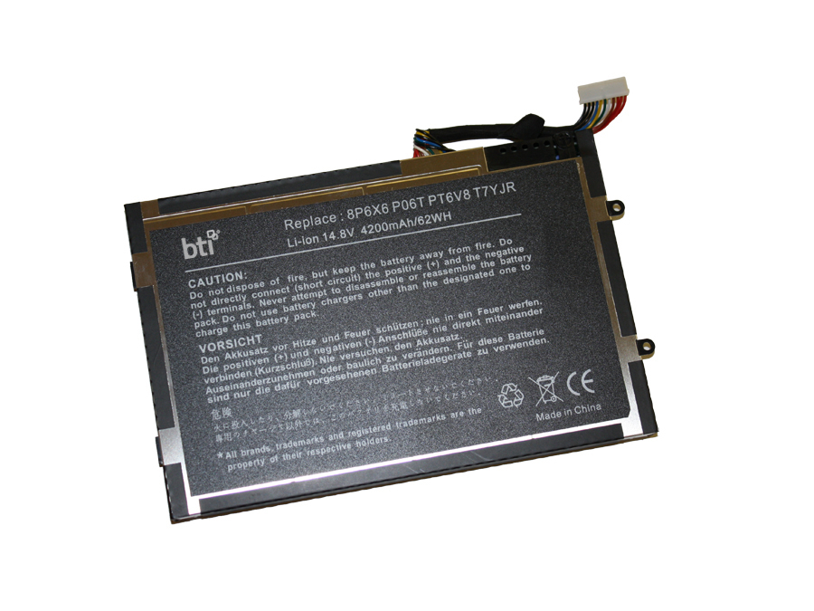 63Wh 4 cell PT6V8 compatible battery for DELL ALEINWARE M14X ALIENWARE M14X R2 ALIENWARE M14X R1 ALIENWARE M14X ALIENWARE M11X R3 thumbnail