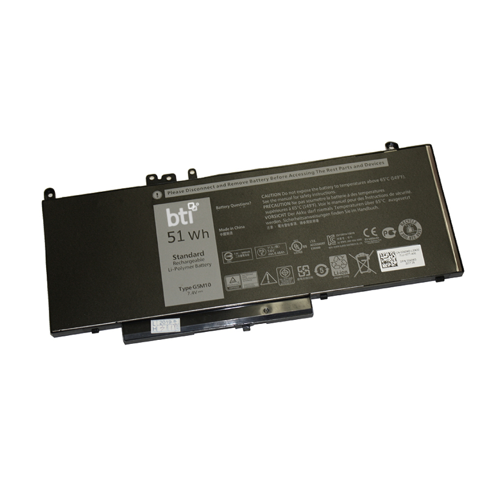 Replacement Battery for Latitude E5450 E5550 replacing OEM part numbers G5M10 0G5M10  8V5GX VMKXM PF59Y 451-BBLK 451-BBLN // 7.4V 6460mAh 51Whr thumbnail