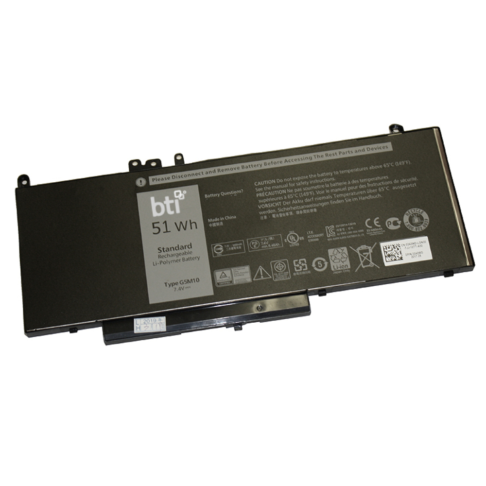 Replacement Battery for Latitude E5450 E5550 replacing OEM part numbers G5M10 0G5M10  8V5GX VMKXM PF59Y 451-BBLK 451-BBLN // 7.4V 6460mAh 51Whr thumbnail