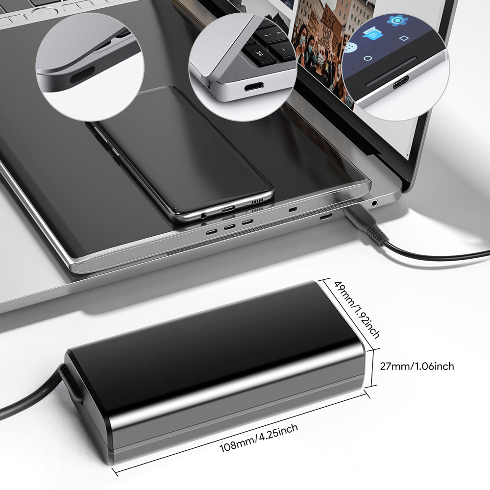 65W USB-C AC Adapter with 8 output voltages for all USB-C devices up to 65W - UK Connections thumbnail