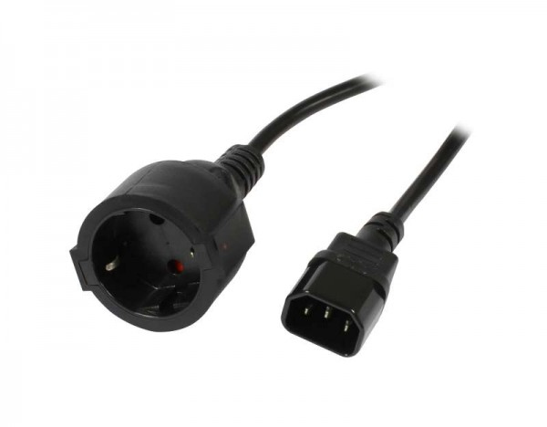 EU Product - Netzkabel 230V Kaltgerte C14 Stecker ->Schutzkontakt CEE7 Buchse - Current/Power Supply - 1.8 m thumbnail