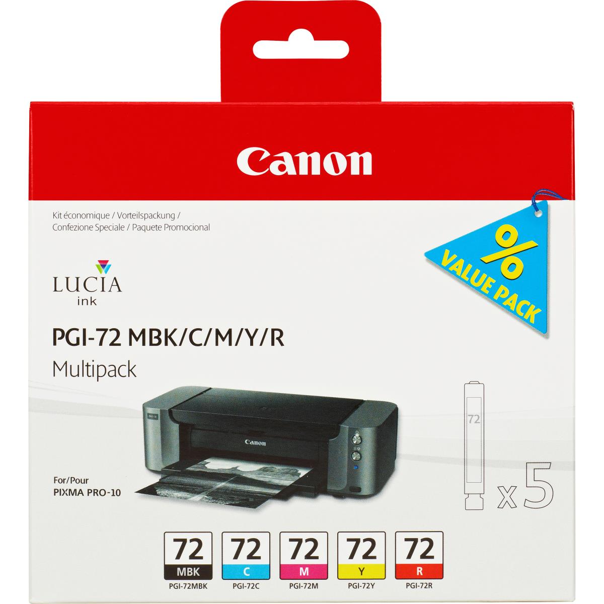 PGI-72 MBK/C/M/Y/R MULTIPACK  PRO-10 PRO-10S thumbnail