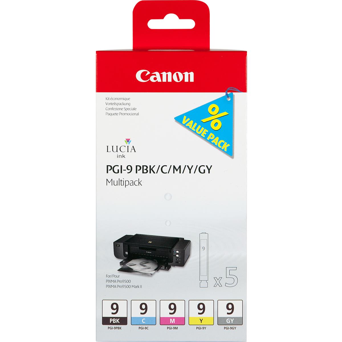 PGI-9 PBK C M Y GY MULTI PACK thumbnail