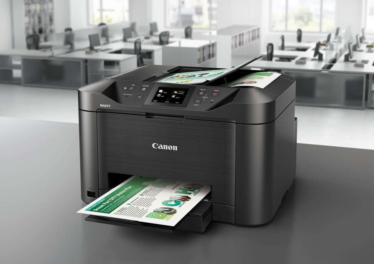 MAXIFY MB5150 - Multifunction printer - colour - ink-jet - A4 (210 x 297 mm), Legal (216 x 356 mm) (original) - A4/Legal (media) - up to 22 ppm (copying) - up to 24 ipm (printing) - 250 sheets - 33.6 Kbps - LAN, Wi-Fi(n), USB host, USB 2.0 thumbnail