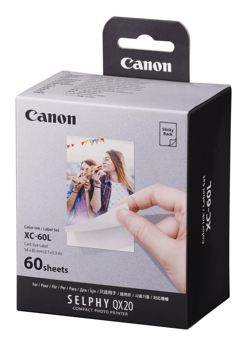 XC-60L 54 x 85mm Card Size Photo Paper for QX20 Printer - 60 Shots thumbnail