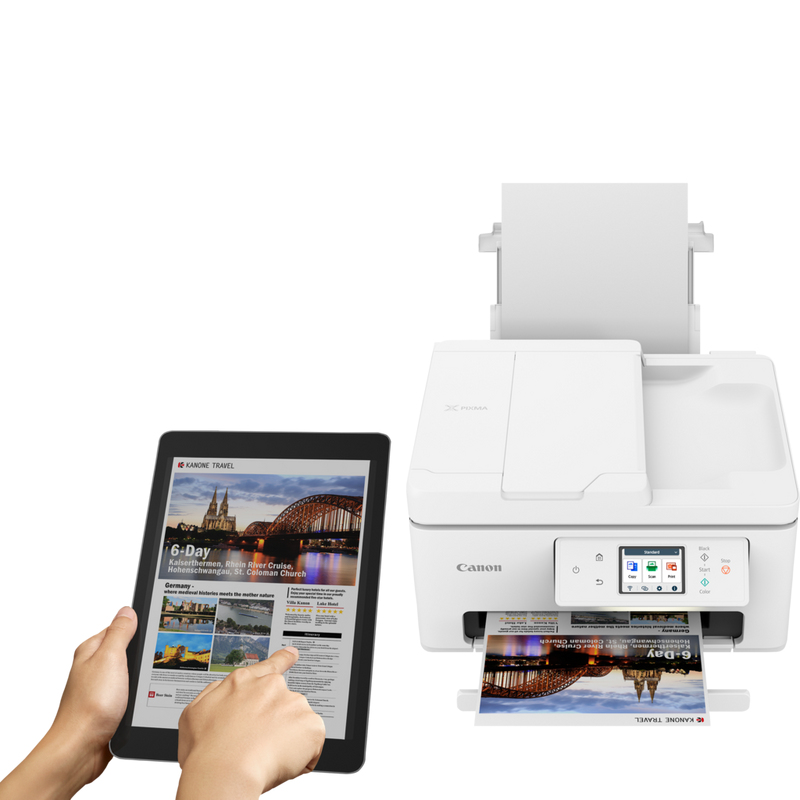 PIXMA TS7750i  A4  Print, ADF, Copy, Scan, Cloud. Up to 12001 x 1200 dpi 15ipm (mono), 10ipm (colour). Duplex, USB/WIFI. AirPrint/MacOS/Windows/(Mopria)Andriod/WIFI Dire thumbnail