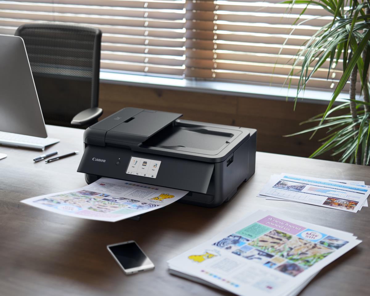 TS9550a A3/A4 Colour MFP. A3 Printing, A4 scanning. 20 Page ADF, Up to 4800 x 1200 dpi. Auto Duplex Print (A4, A5, B5, Letter - Plain Paper). CD/DVD disc printing. USB, LAN, WIFI. Windows/MacOS, Android, IOS thumbnail