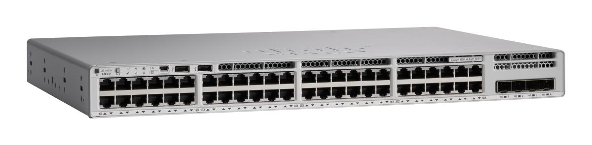 Cisco Catalyst 9200L - Network Advantage - switch - L3 - Managed - 48 x 10/100/1000 (PoE+) + 4 x 10 Gigabit SFP+ (uplink) - rack-mountable - PoE+ (1440 W) - remanufactured thumbnail