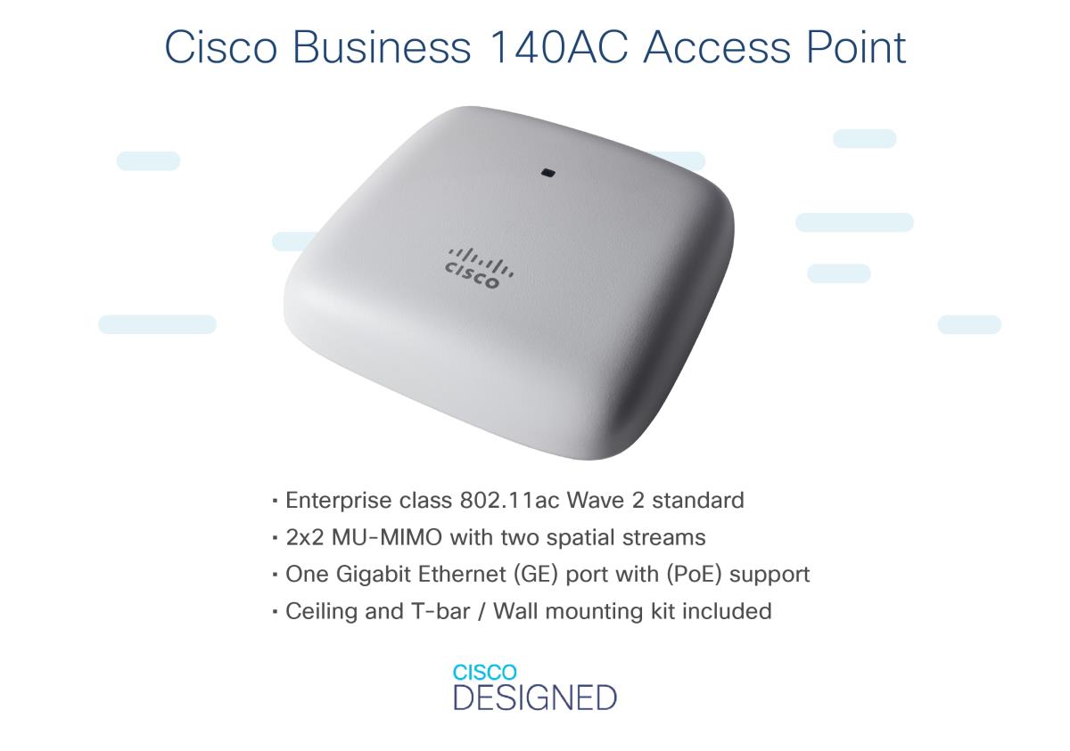 Cisco Business 140AC - Radio access point - Wi-Fi 5 - 2.4 GHz, 5 GHz thumbnail
