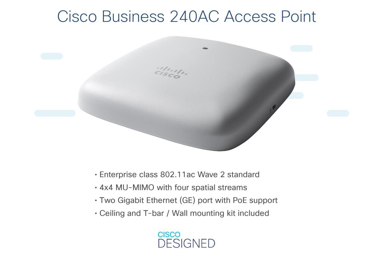 Cisco Business 240AC - Radio access point - Wi-Fi 5 - 2.4 GHz, 5 GHz thumbnail