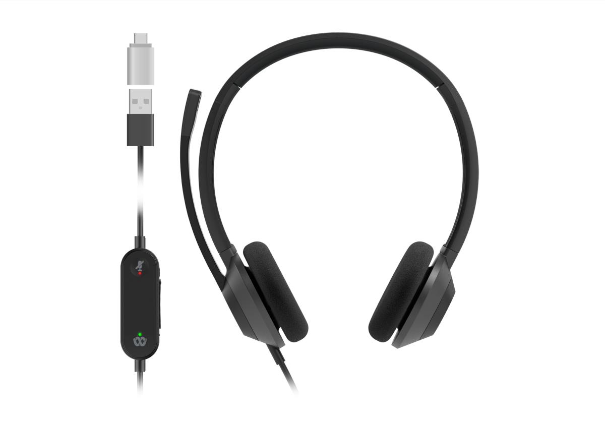 Cisco Headset 322 - Headset - on-ear - wired - USB-A - carbon black thumbnail