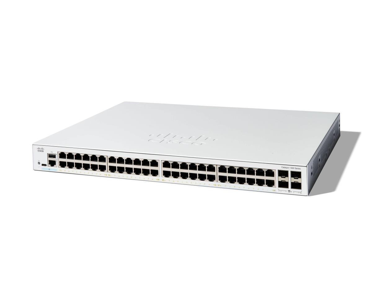 Cisco Catalyst 1300-48T-4X - Switch - L3 - Managed - 48 x 10/100/1000Base-T + 4 x 10 Gigabit SFP+ - rack-mountable thumbnail