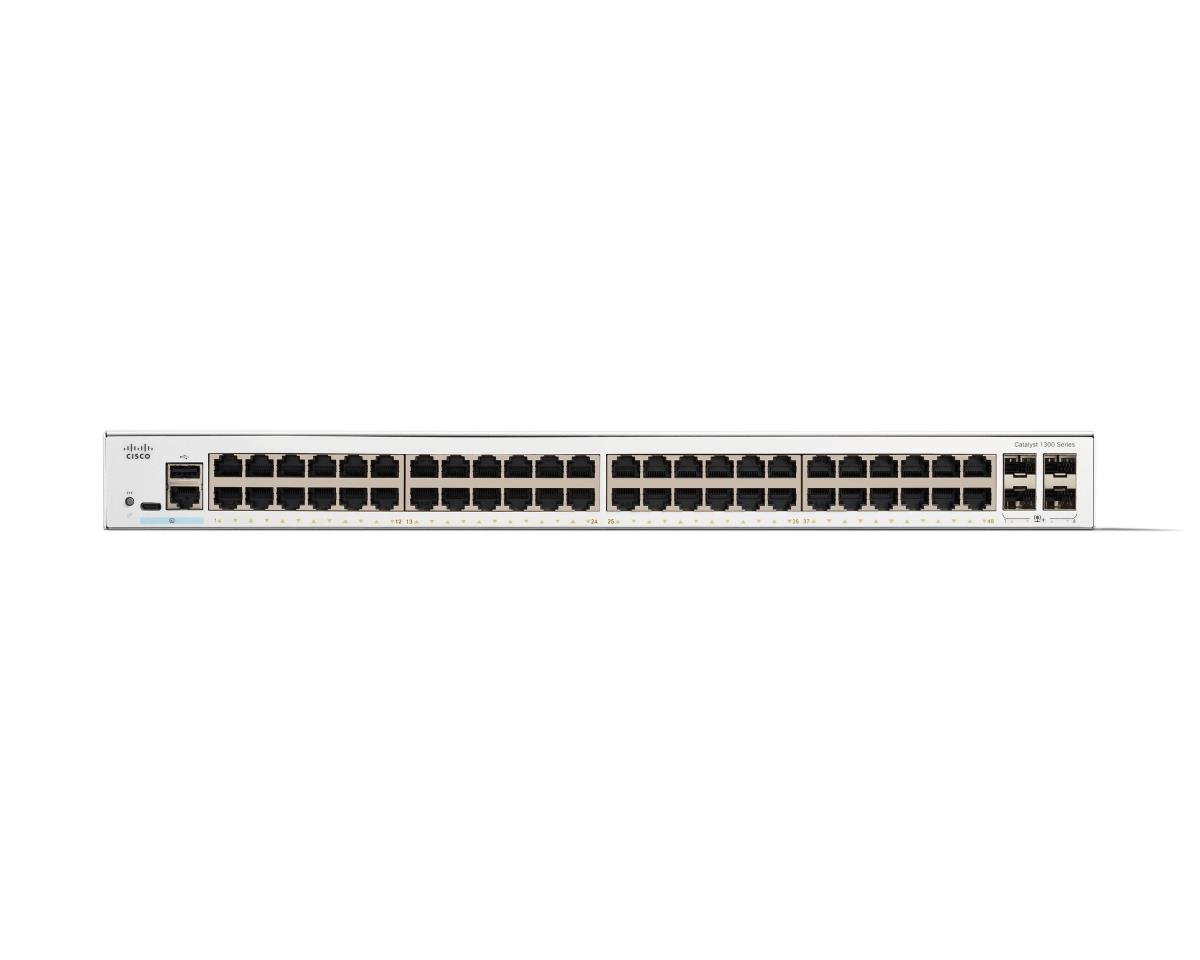 Cisco Catalyst 1300-48T-4X - Switch - L3 - Managed - 48 x 10/100/1000Base-T + 4 x 10 Gigabit SFP+ - rack-mountable thumbnail