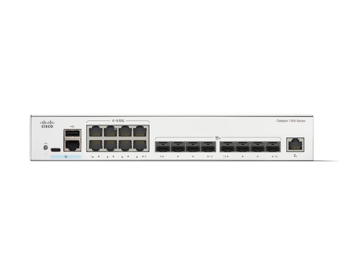 Cisco Catalyst 1300-16XTS - Switch - L3 - smart - 8 x 10GBase-T + 8 x 10 Gigabit SFP+ - rack-mountable thumbnail