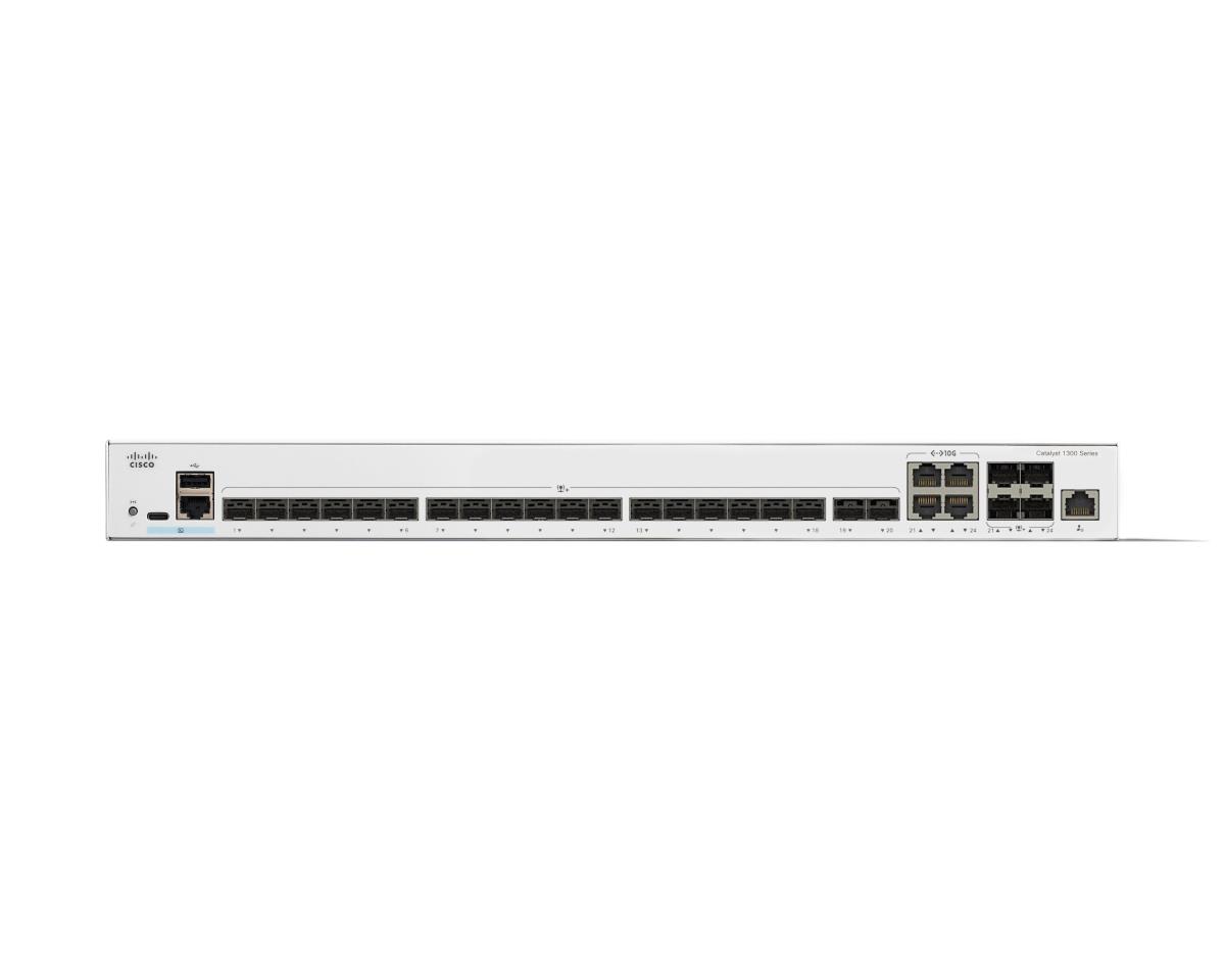 Cisco Catalyst 1300-24XS - Switch - L3 - smart - 24 x 10GBase-X + 4 x combo 10 Gigabit SFP+/RJ-45 - rack-mountable thumbnail