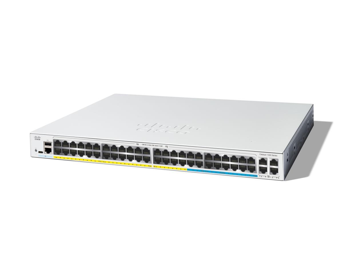 Cisco Catalyst 1300-48MGP-4X - Switch - L3 - Managed - 32 x 10/100/1000 (PoE+) + 16 x 2.5G (PoE+) + 4 x 10 Gigabit SFP+ - rack-mountable - PoE+ (370 W) thumbnail