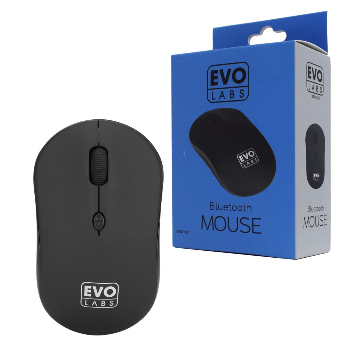 BTM-001 Bluetooth Mouse, 800 DPI Optical Tracking, Full Size, 3 Button with Scroll Wheel, Ambidextrous Design, Matte Black thumbnail
