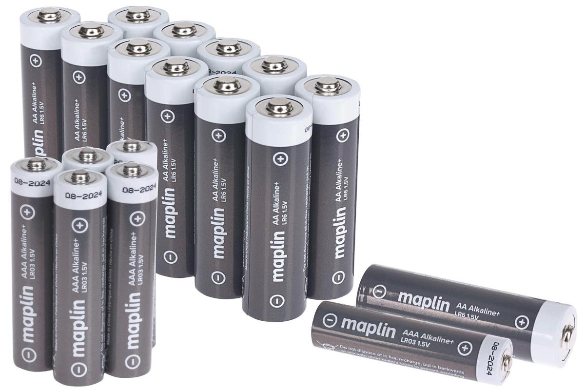 12x AA LR6 /6x AAA LR03 1.5V Alkaline Batteries 7 Year Shelf Life High Performance thumbnail