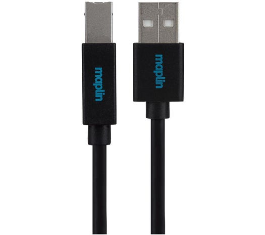 USB-A to USB-B Cable - Black - 0.5m thumbnail