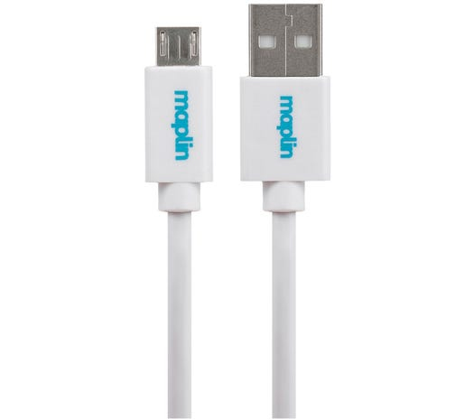 USB-A to Micro USB-B Cable - White - 0.75m thumbnail