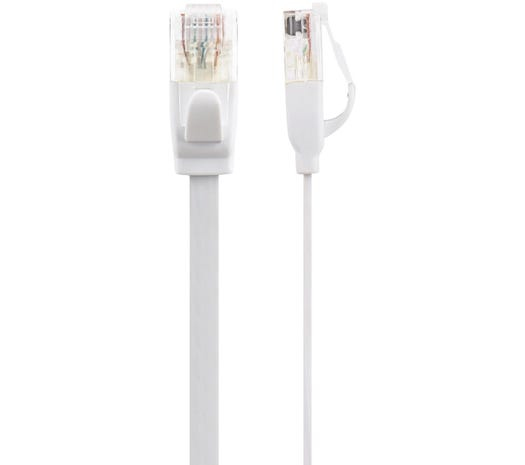 CAT6 RJ45 Plug Flat UTP Ethernet Network Cable - White - 2m thumbnail