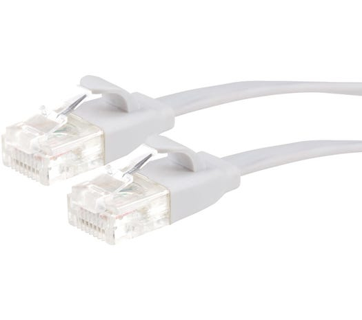CAT6 RJ45 Plug Flat UTP Ethernet Network Cable - White - 5m thumbnail