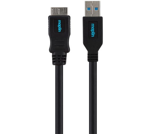 USB-A to Micro USB-B V3.0 Super Speed Cable - Black - 0.75m thumbnail