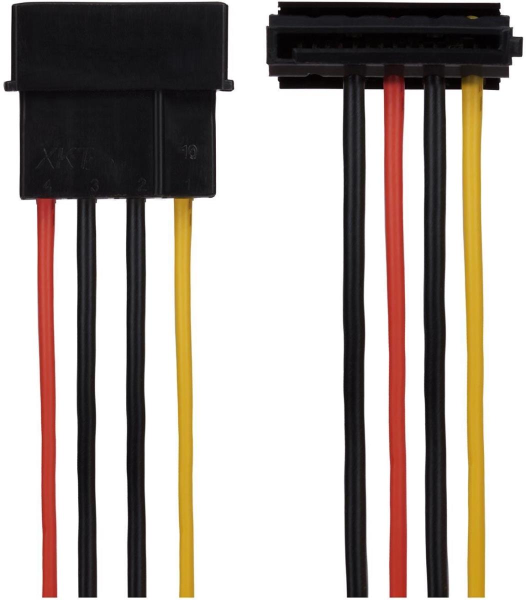 4 Pin PSU Molex to 2x 15 Pin SATA Power Lead Cable - 0.35m thumbnail