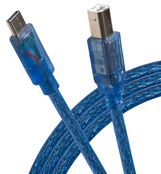 USB-C to USB-B Cable Braided V2.0 1m Blue thumbnail