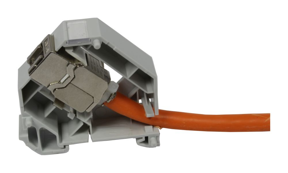 EU Product - Keystone Modultrger DIN Rail fr 1xTP-Modul Hutschienenadapter thumbnail