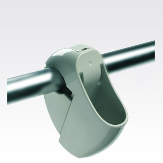 Mount designed for shopping cart handles to accommodate a single PS2-/PS30-compatible device. Hands-free scanning will activate upon detection of the mounted device on the cart. thumbnail