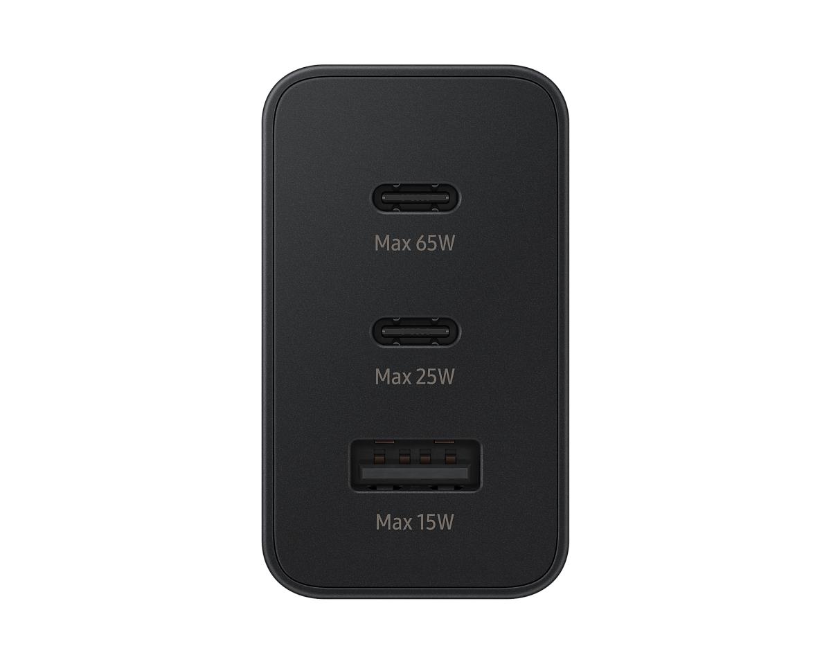 EP-T6530 - Power adapter - universal - 65 Watt - 3 A - SFC 2.0, PD 3.0, AFC - 3 output connectors (2 x USB-C, USB) - black thumbnail