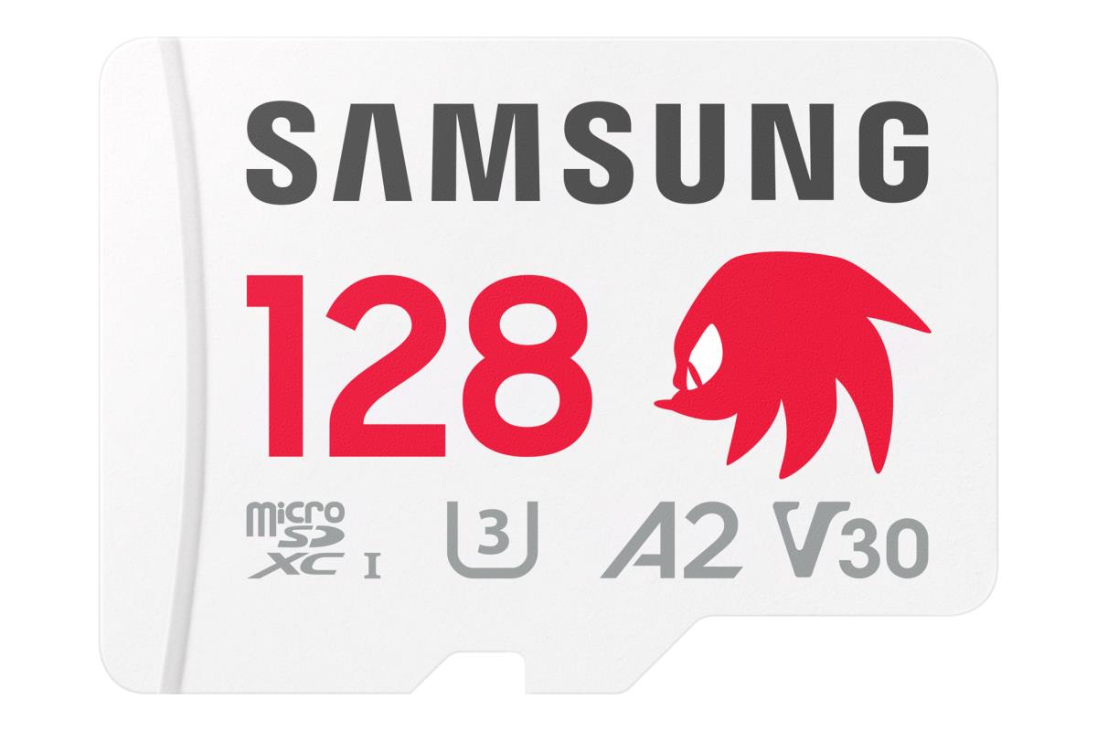 PRO Plus MB-MD128SA - Sonic the Hedgehog flash memory card (microSDXC to SD adapter included) - 128 GB - A2 / Video Class V30 / UHS-I U3 - microSDXC UHS-I - white thumbnail