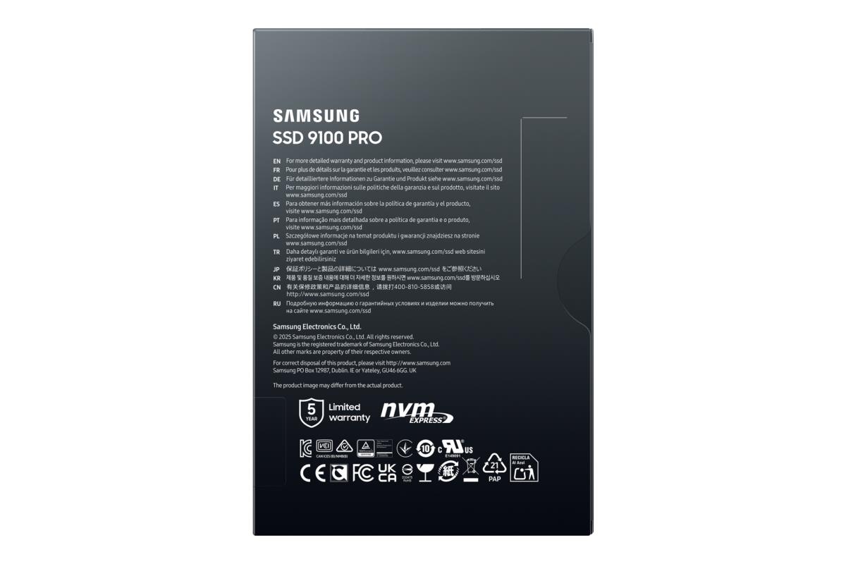 EU Product - 9100 Pro Ssd NVMe m.2 PCIe 5.0 thumbnail