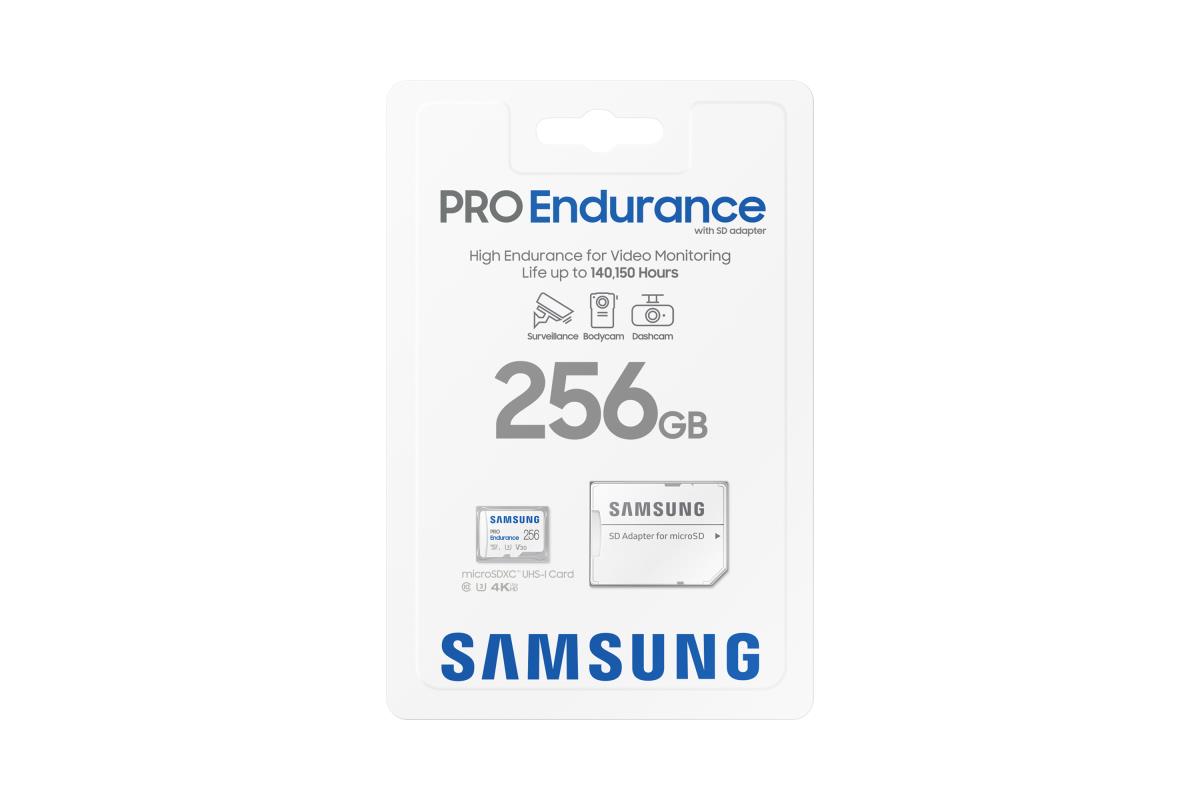 PRO Endurance MB-MJ256KA - Flash memory card (microSDXC to SD adapter included) - 256 GB - Video Class V30 / UHS-I U3 / Class10 - microSDXC UHS-I - white thumbnail