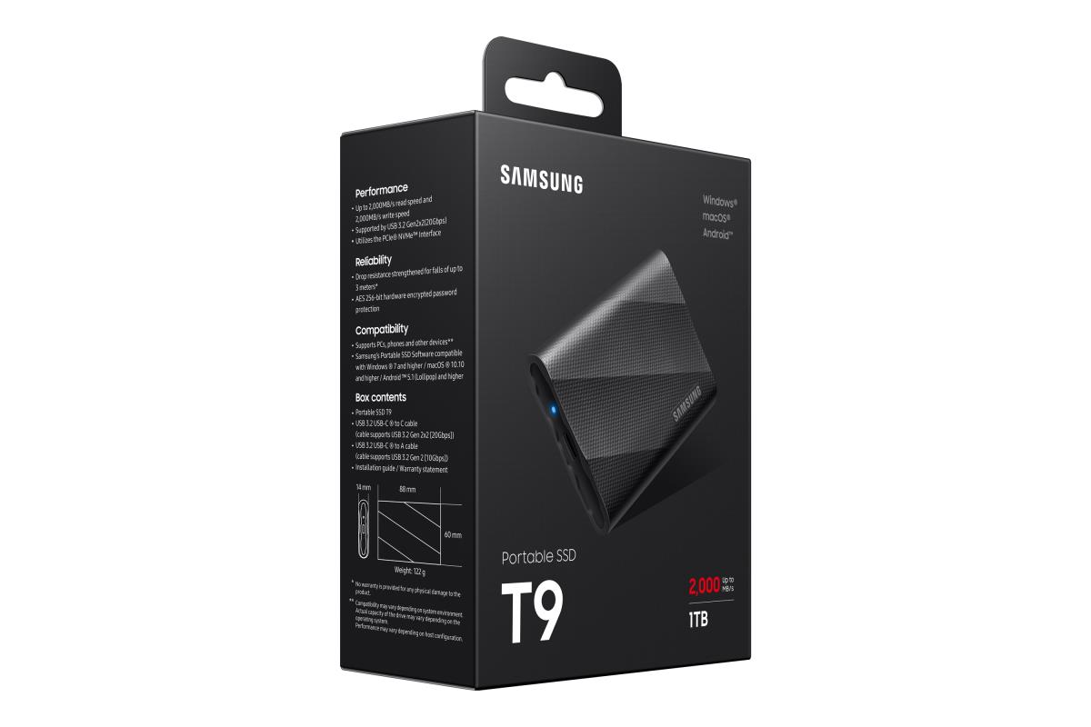 Portable SSD T9 1TB Black thumbnail