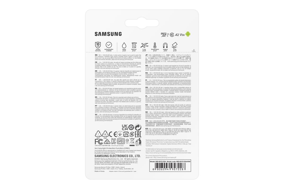 EU Product - SD MicroSD Card 512GB Samsung SDXC PRO Ulti. Adapt.(Class10) retail thumbnail