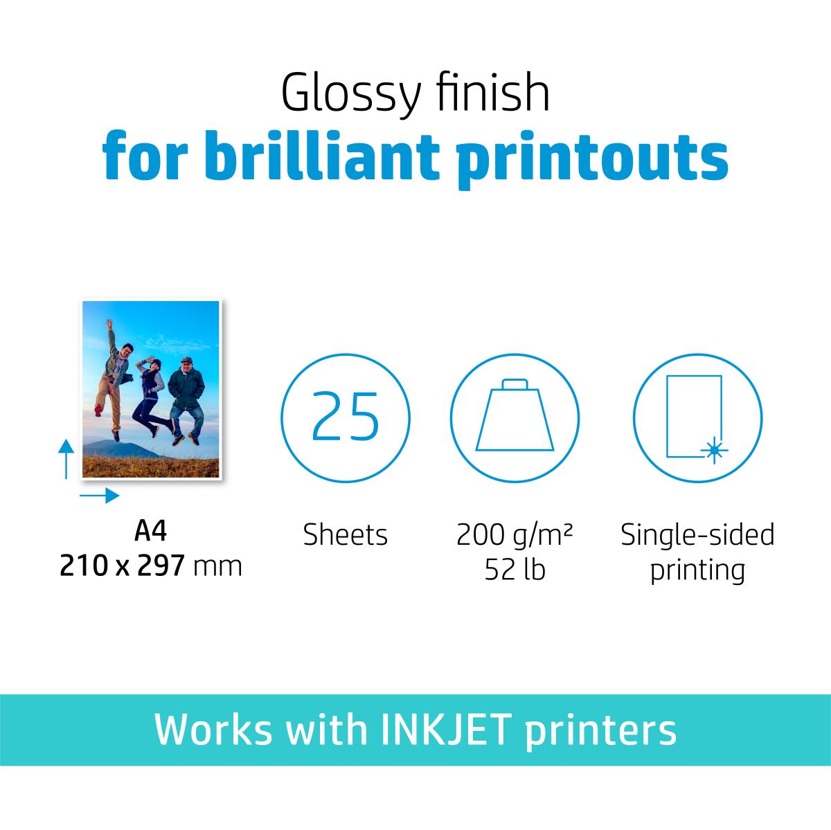 HP EVERYDAY GLOSSY PHOTO PAPER-25SHT thumbnail