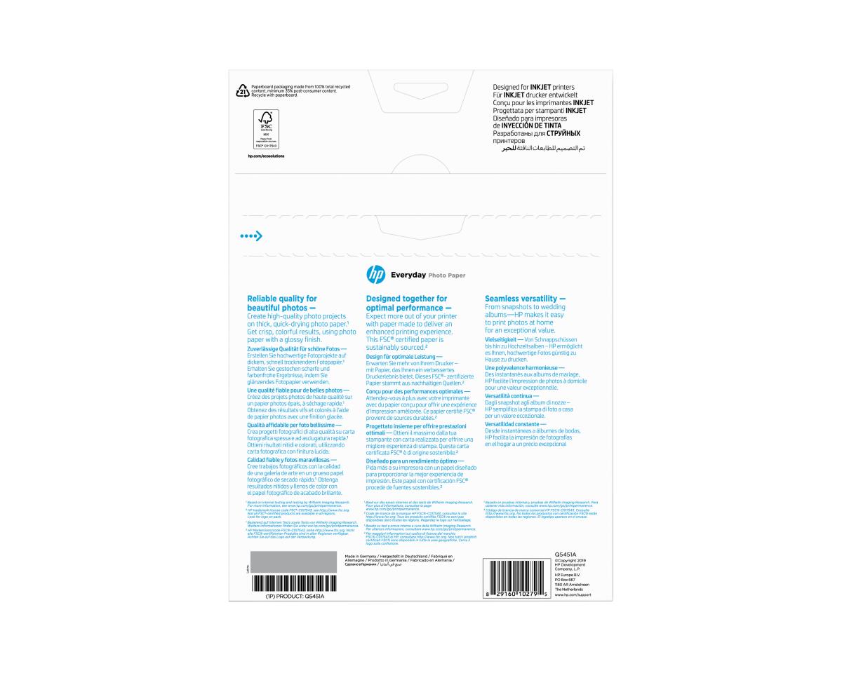 HP EVERYDAY GLOSSY PHOTO PAPER-25SHT thumbnail