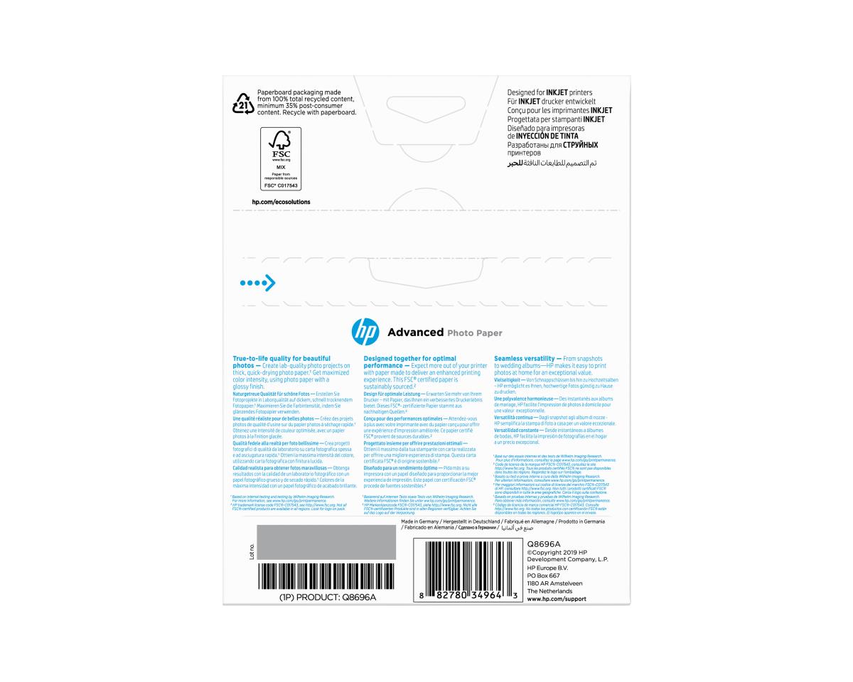 ADVANCED GLOSSY PHOTO PAPERHPQ8696A thumbnail