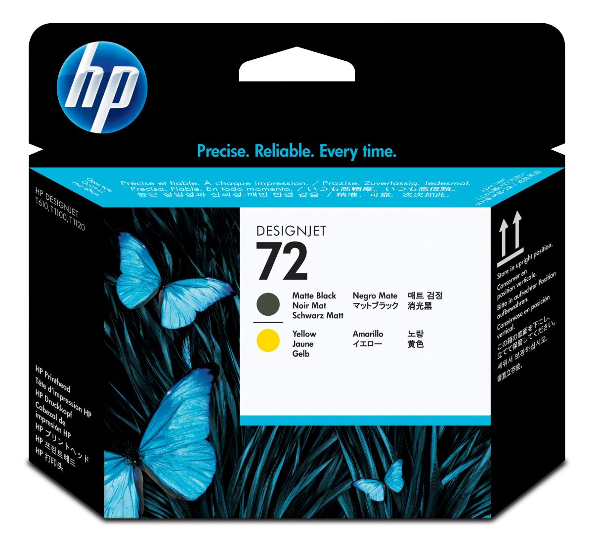 HP 72 MATTE BLACK AND YELLOW PRINTHE thumbnail