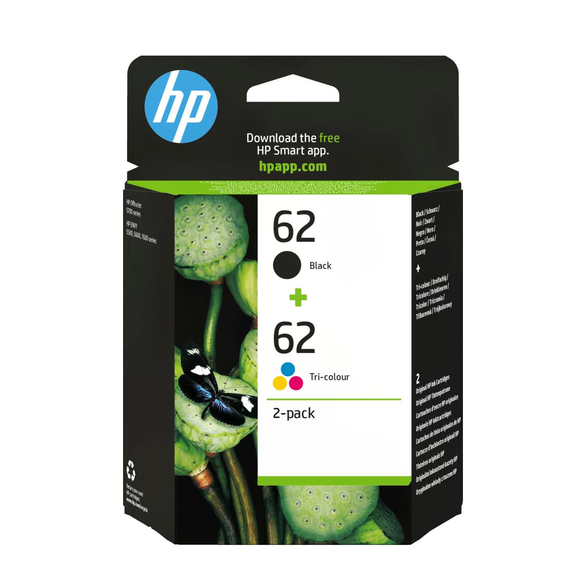 HP 62 2-PACK BLACK/TRI-COLOR ORIGINA thumbnail
